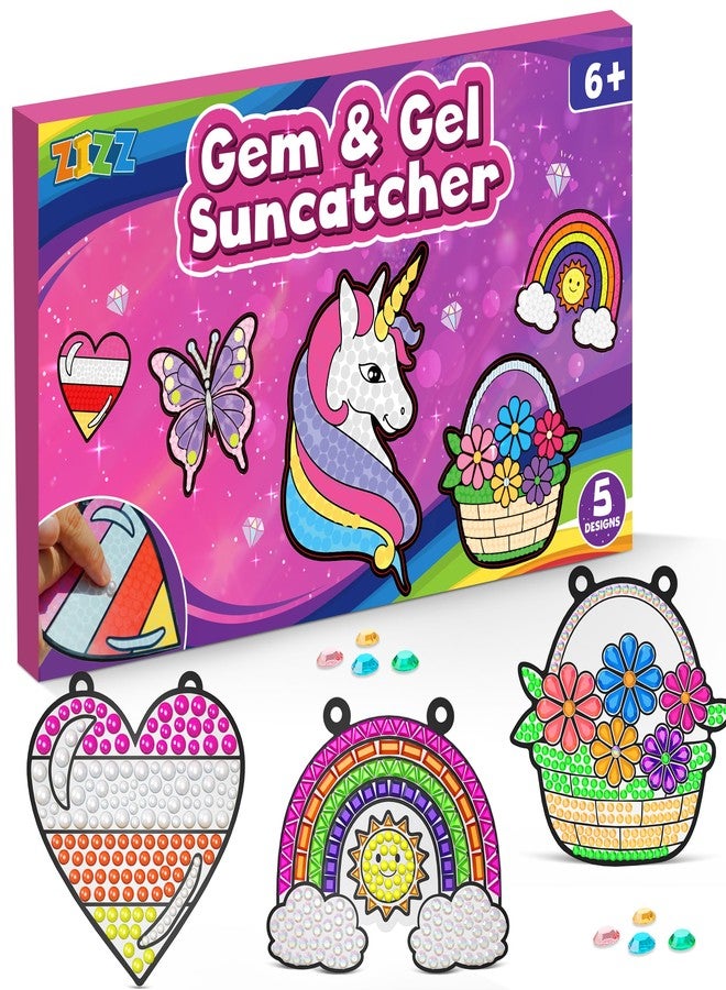 ZIZZ Diamond Painting Suncatcher Kits for Kids, 4PCS Fun Arts and Crafts for Kids Ages 8-12 Boys Girls Crafts Gift for Kids Birthdays Valentine's Day Gifts Ages 6+ - Image 1